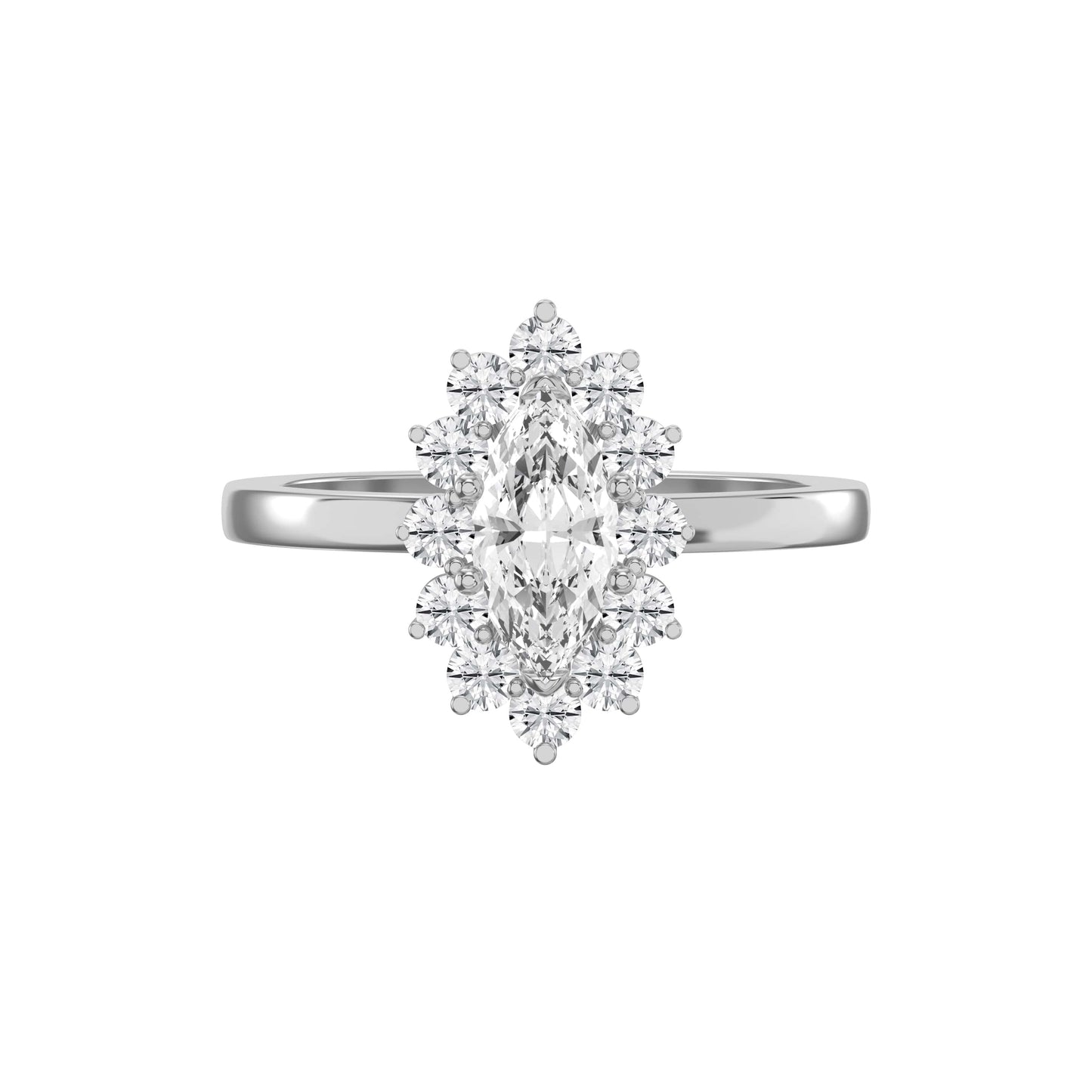 Marquise Halo Solitaire Engagement Ring