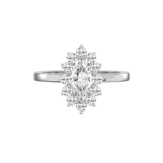 Marquise Halo Solitaire Engagement Ring