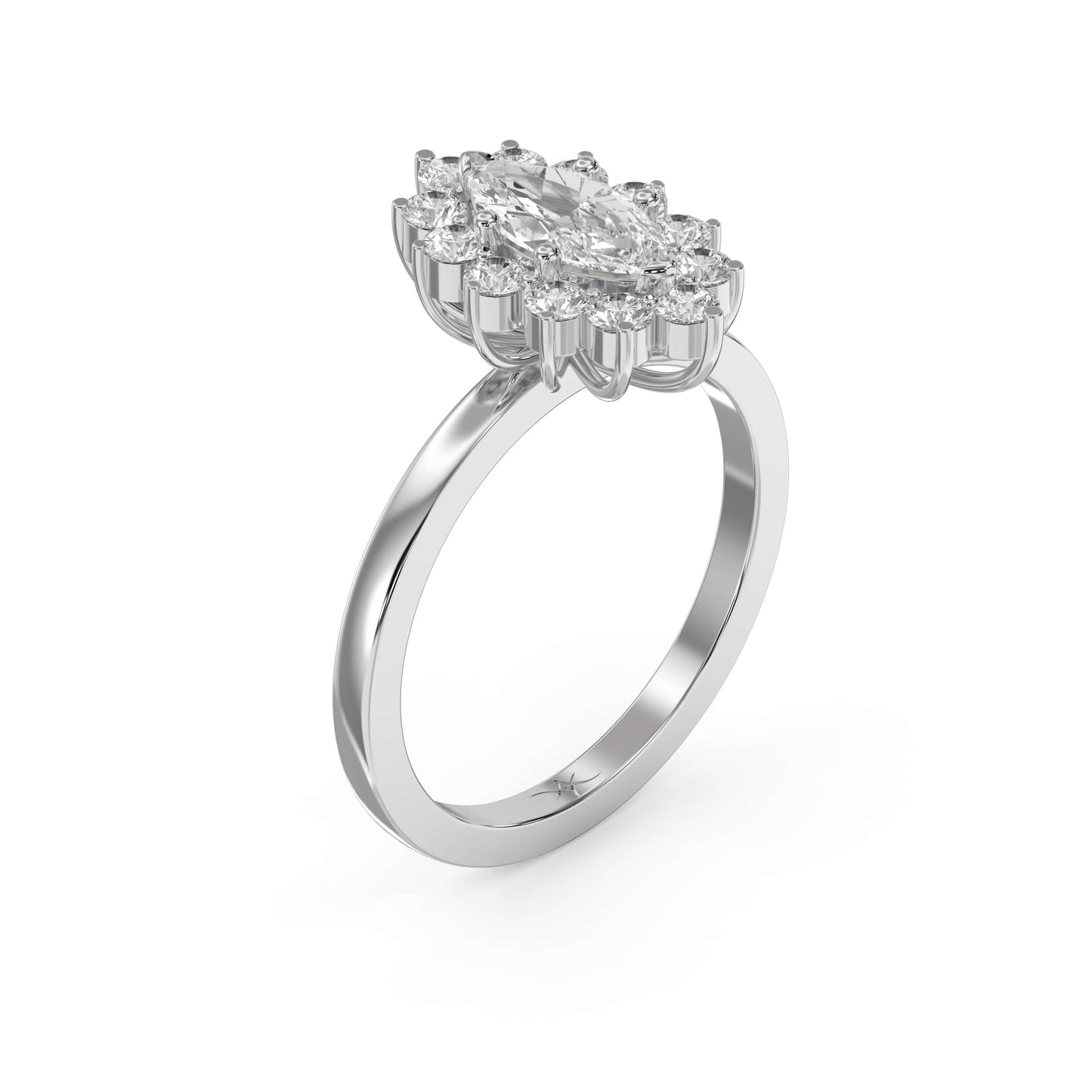 Marquise Halo Solitaire Engagement Ring