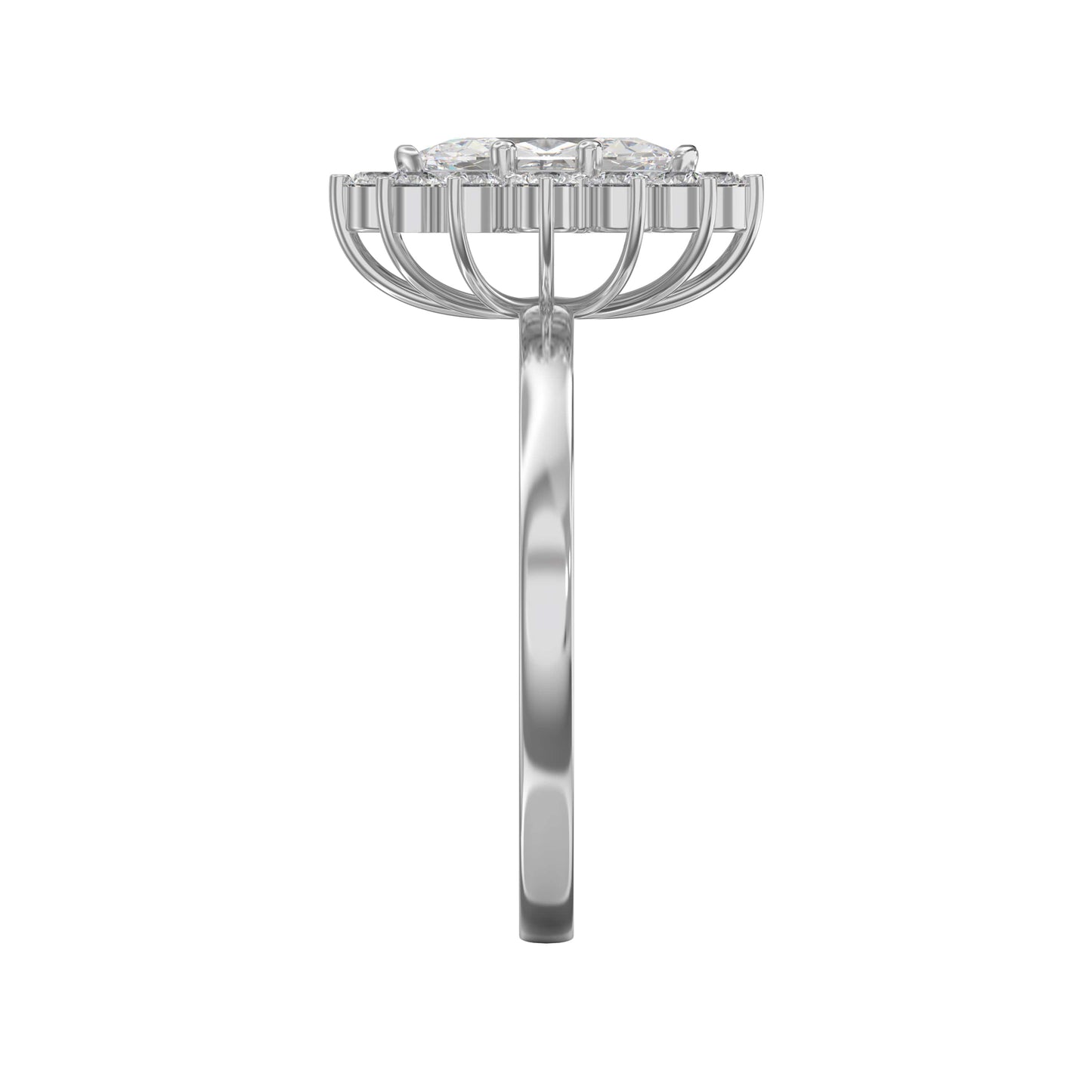 Marquise Halo Solitaire Engagement Ring