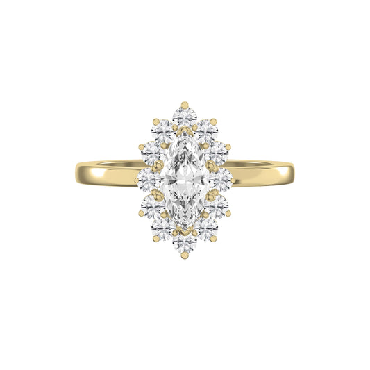 Marquise Halo Solitaire Engagement Ring