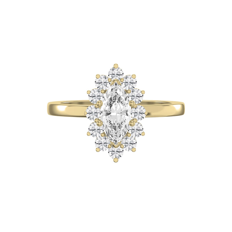 Marquise Halo Solitaire Engagement Ring