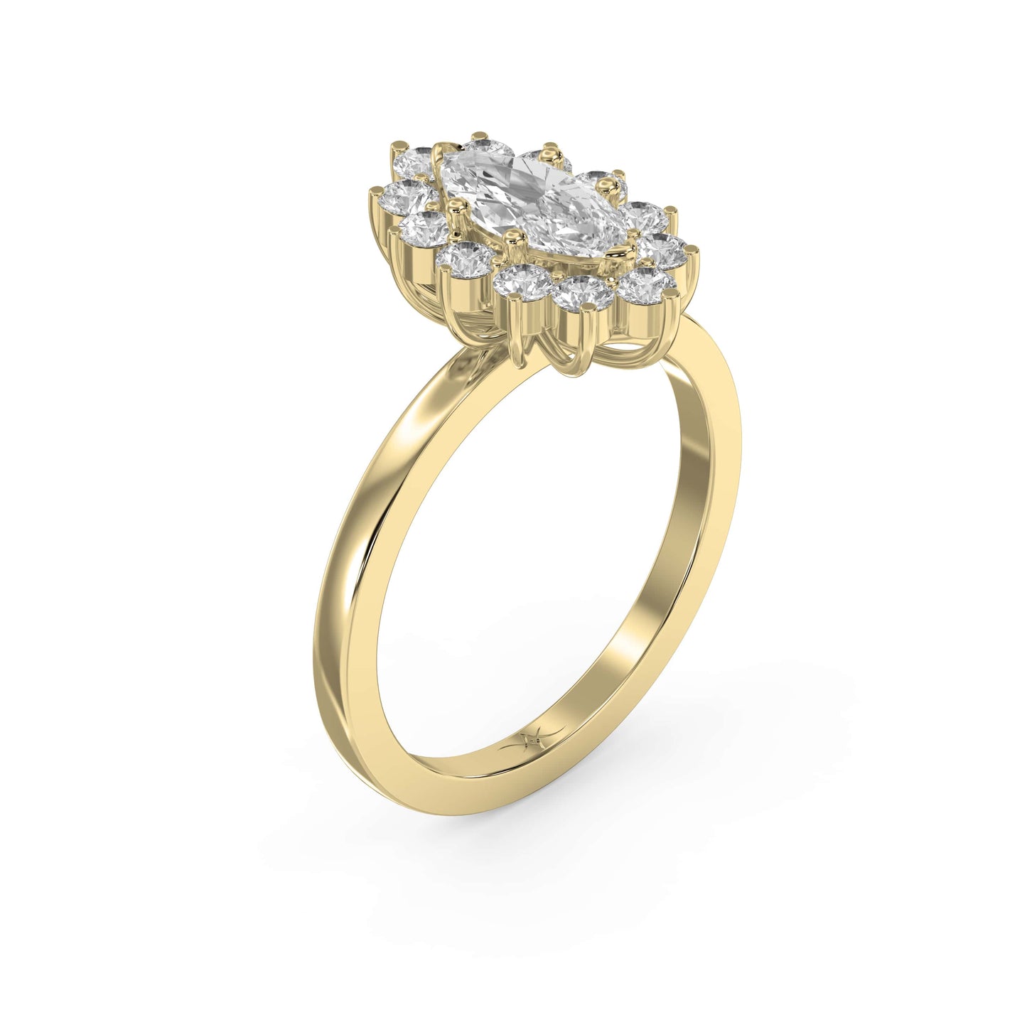 Marquise Halo Solitaire Engagement Ring