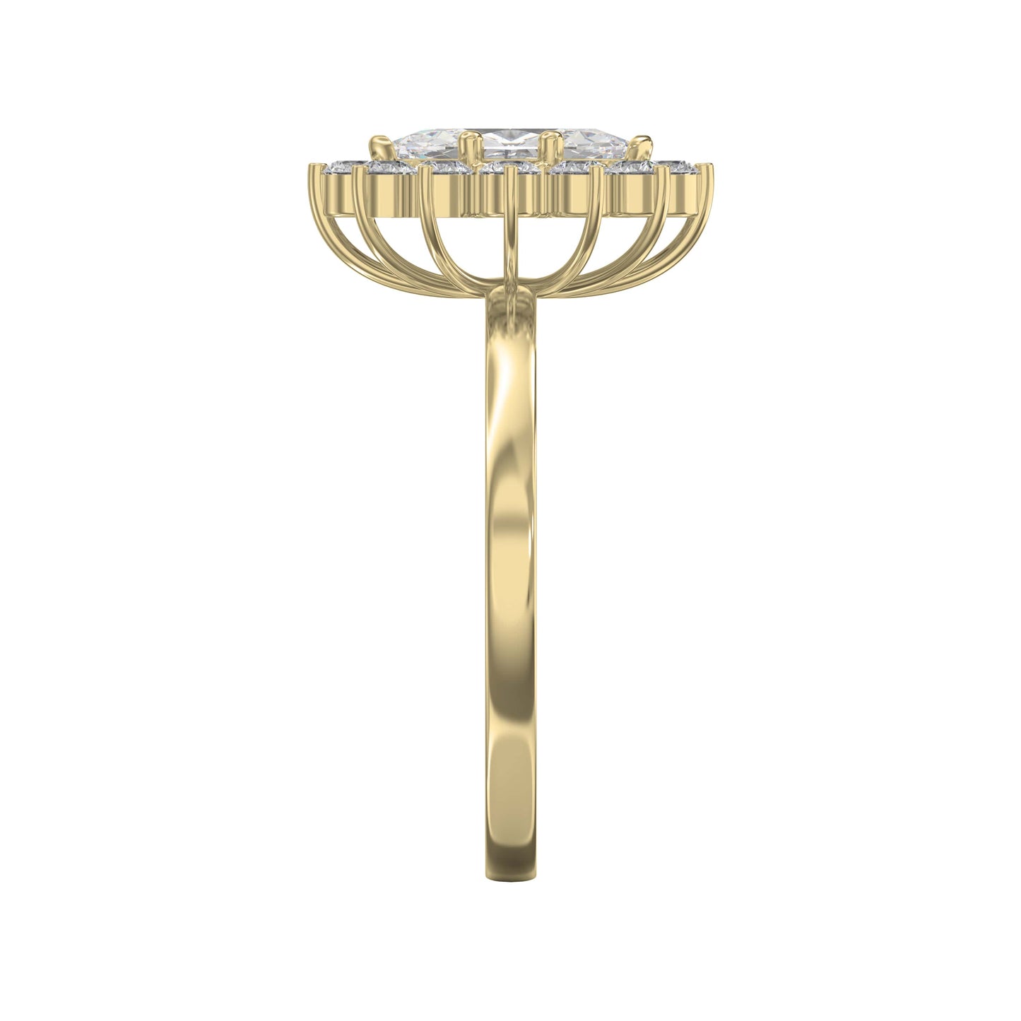 Marquise Halo Solitaire Engagement Ring