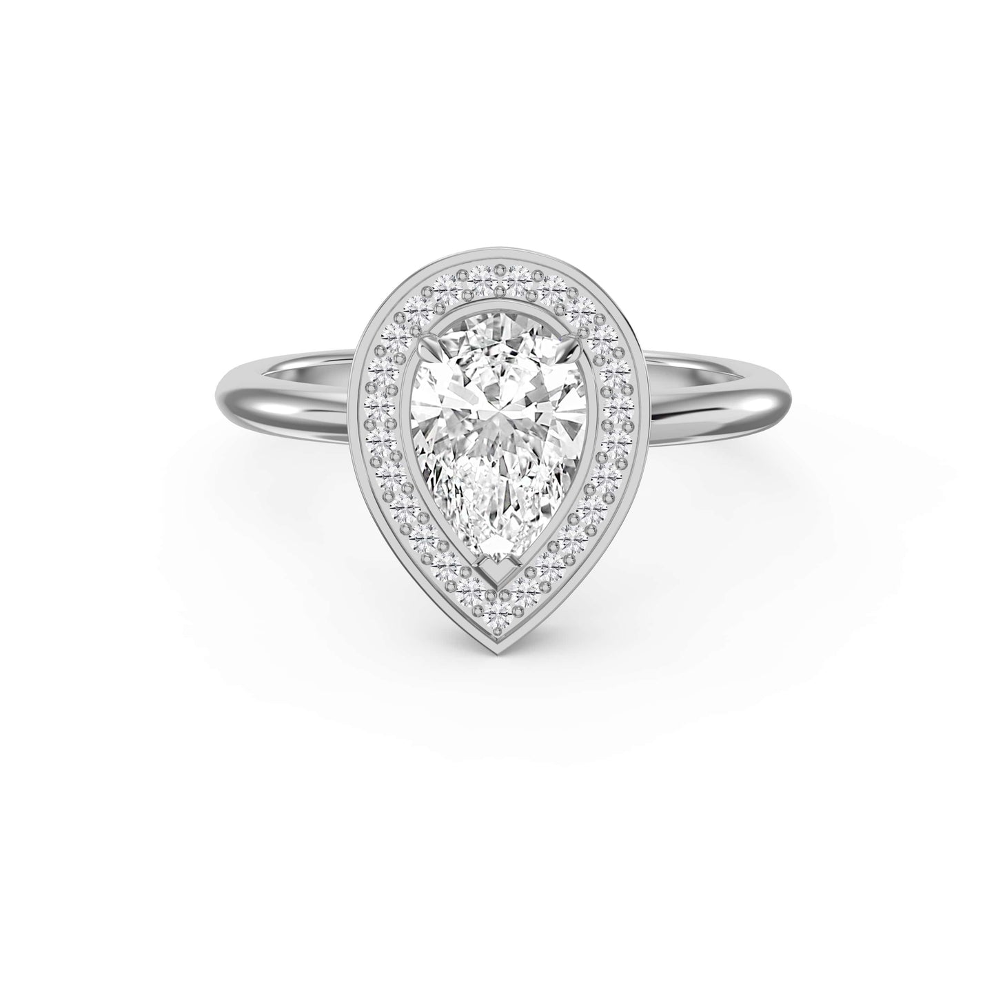 Pear Shape Halo Engagement Ring