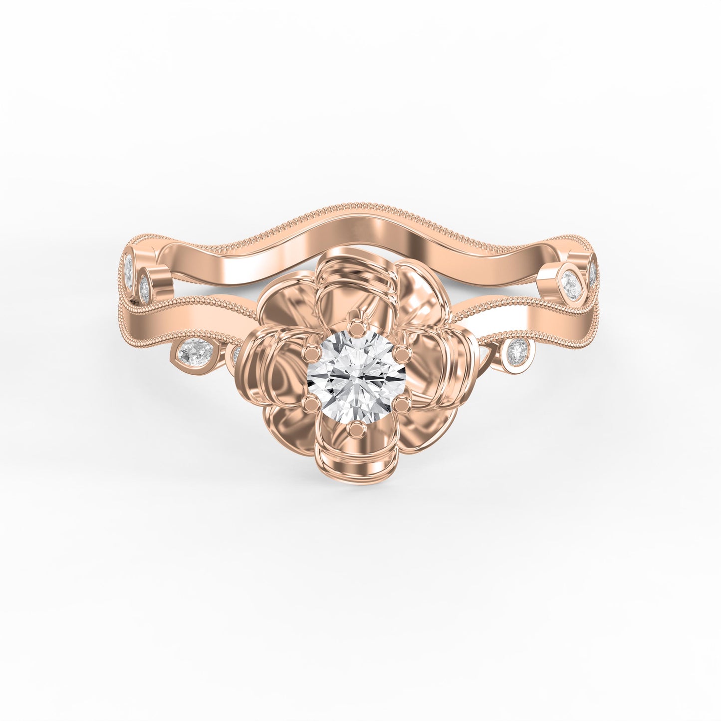 Custom Floral-Inspired Diamond Ring