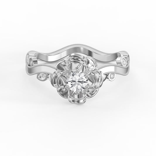 Custom Floral-Inspired Diamond Ring