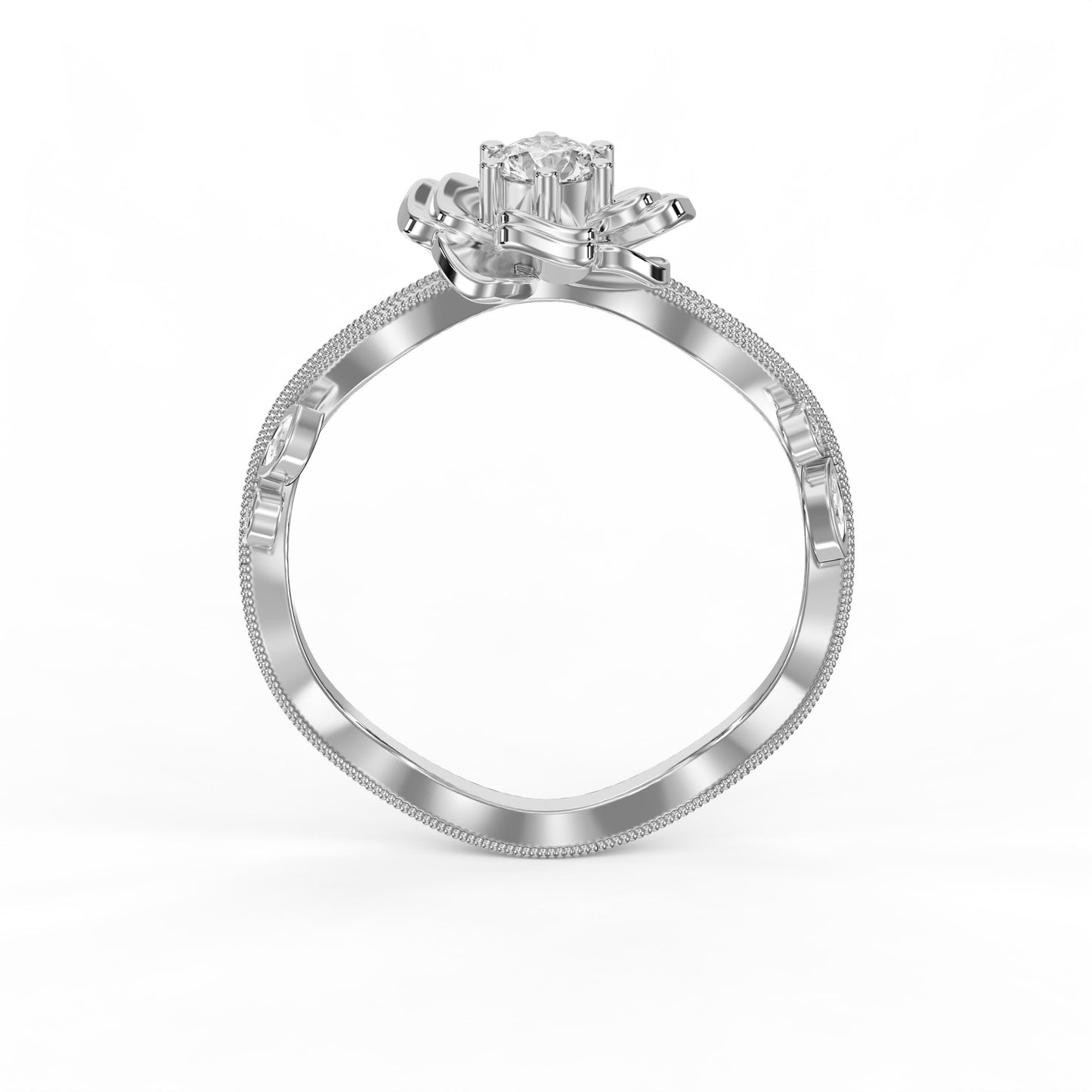 Custom Floral-Inspired Diamond Ring