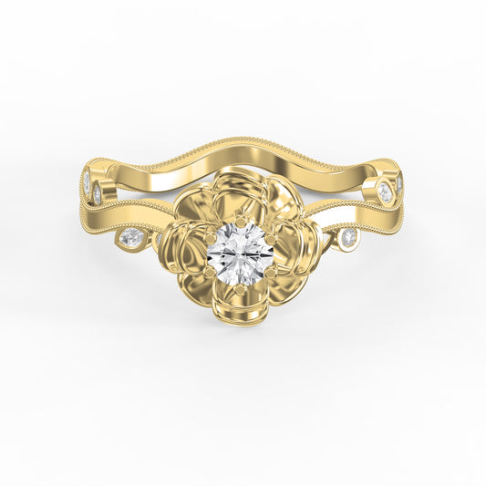 Custom Floral-Inspired Diamond Ring
