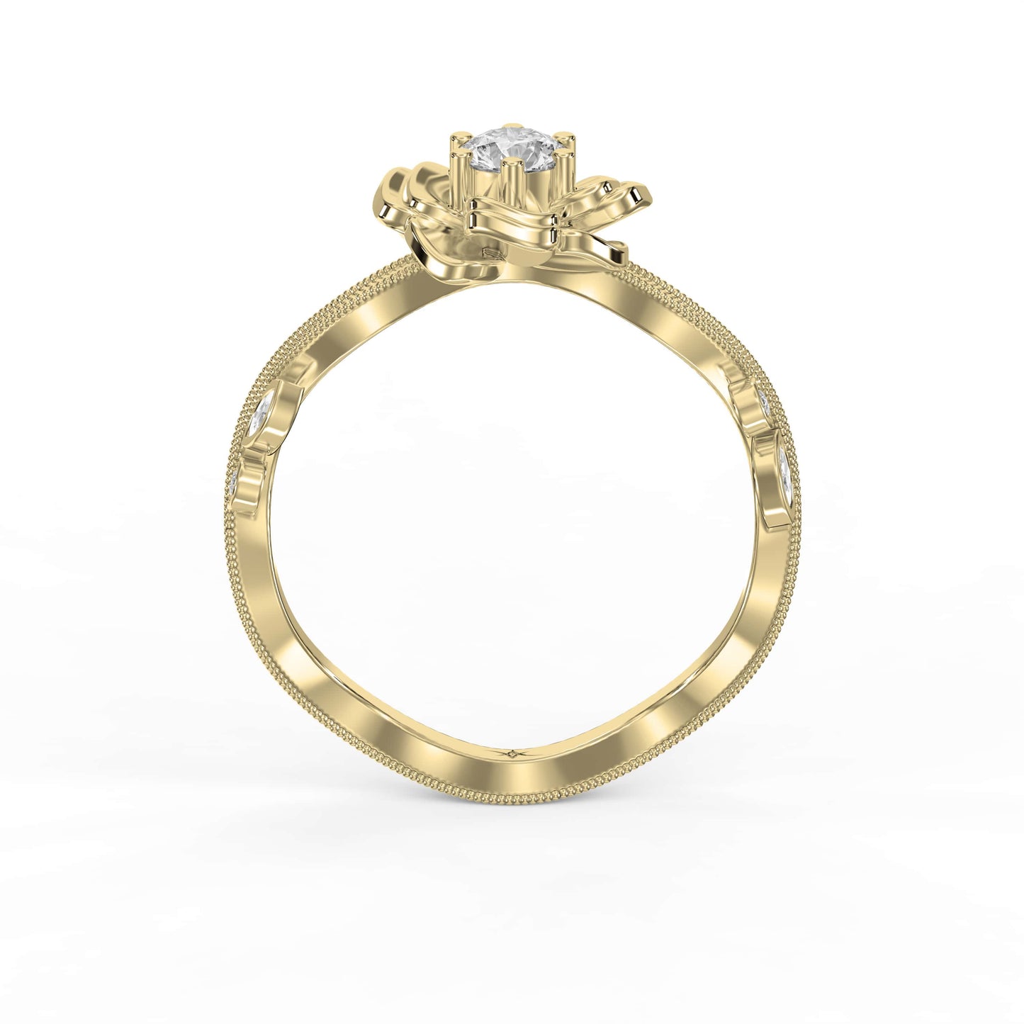 Custom Floral-Inspired Diamond Ring