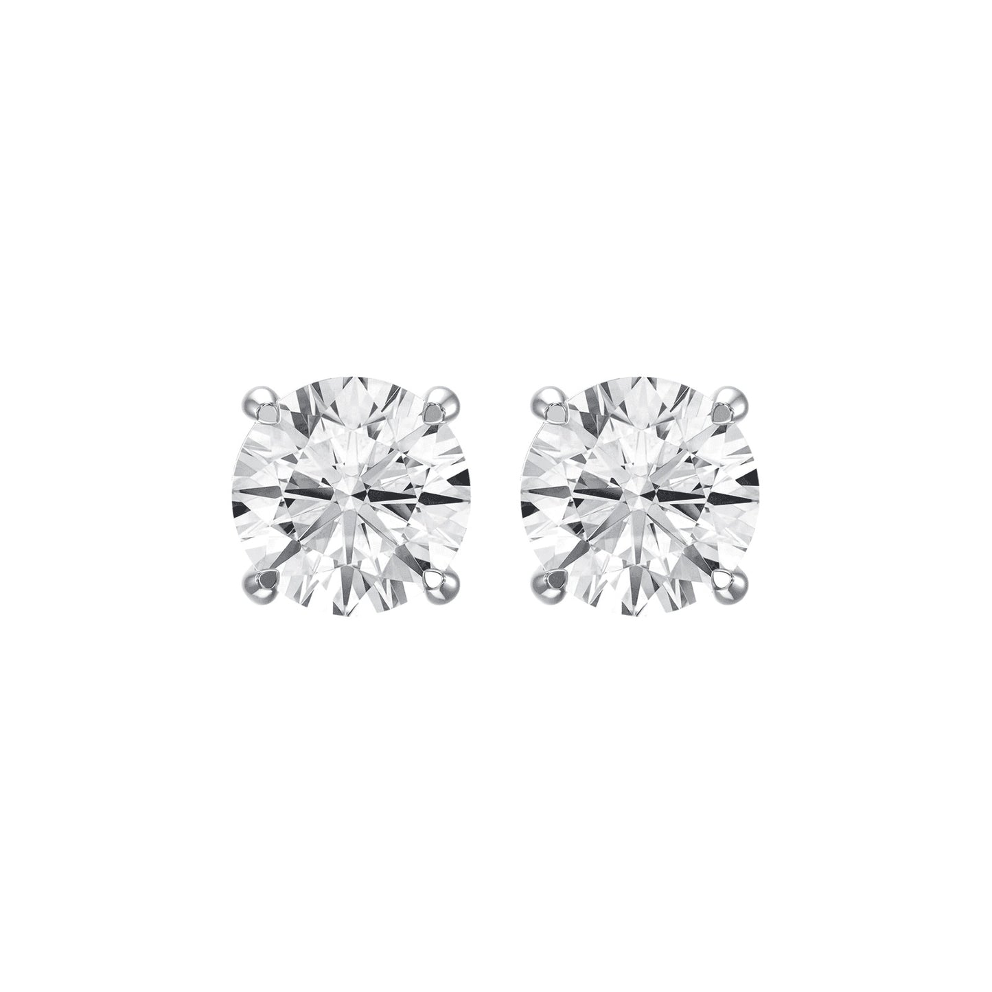 4-Prong Round Diamond Stud Earring
