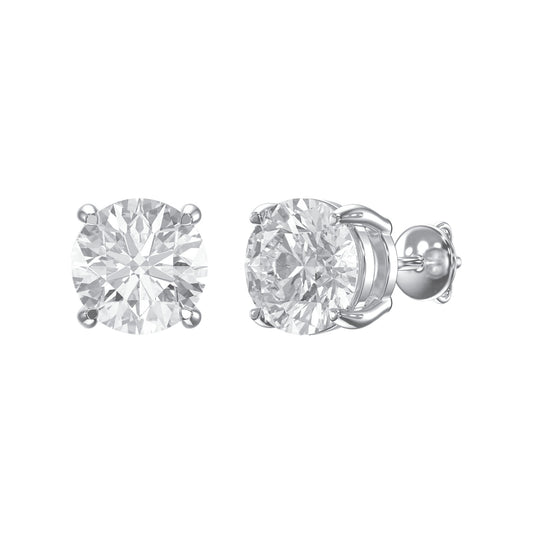 4-Prong Round Diamond Stud Earring