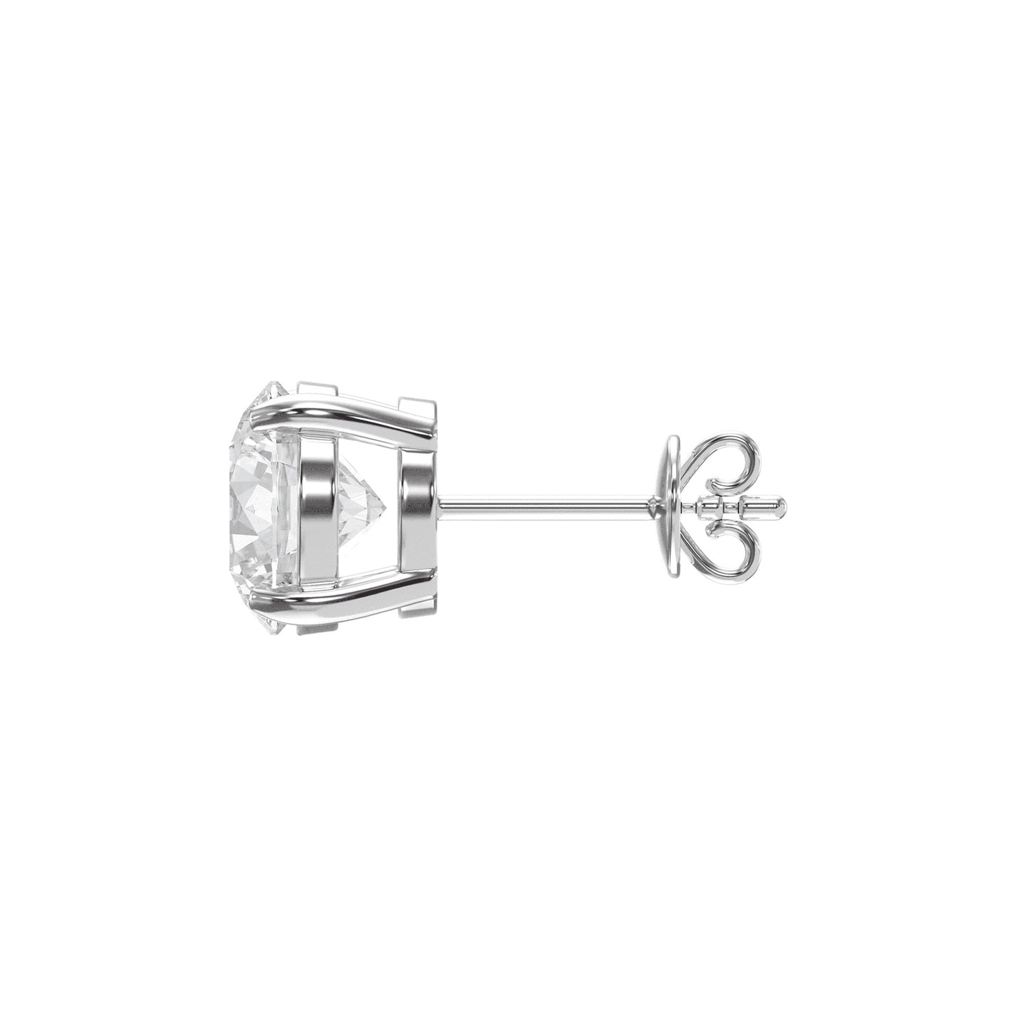 4-Prong Round Diamond Stud Earring