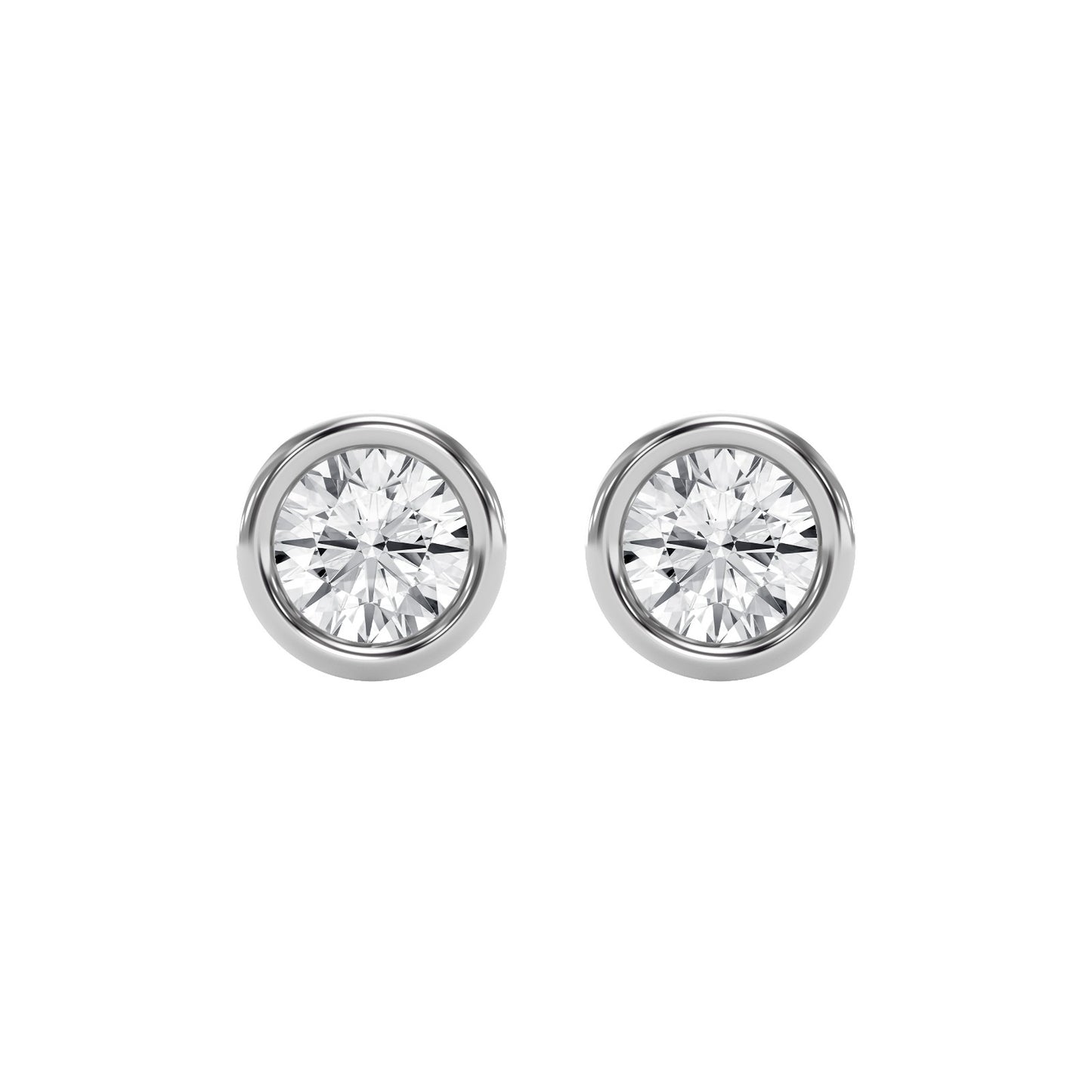 Bezel Brilliance Round Shape Earring Studs
