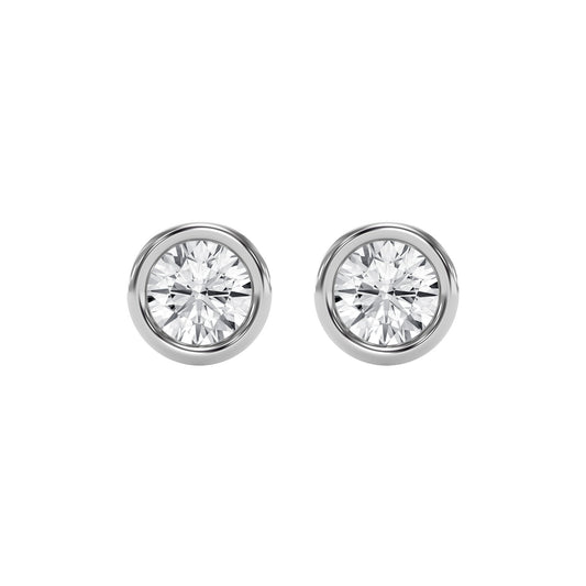 Bezel Brilliance Round Shape Earring Studs