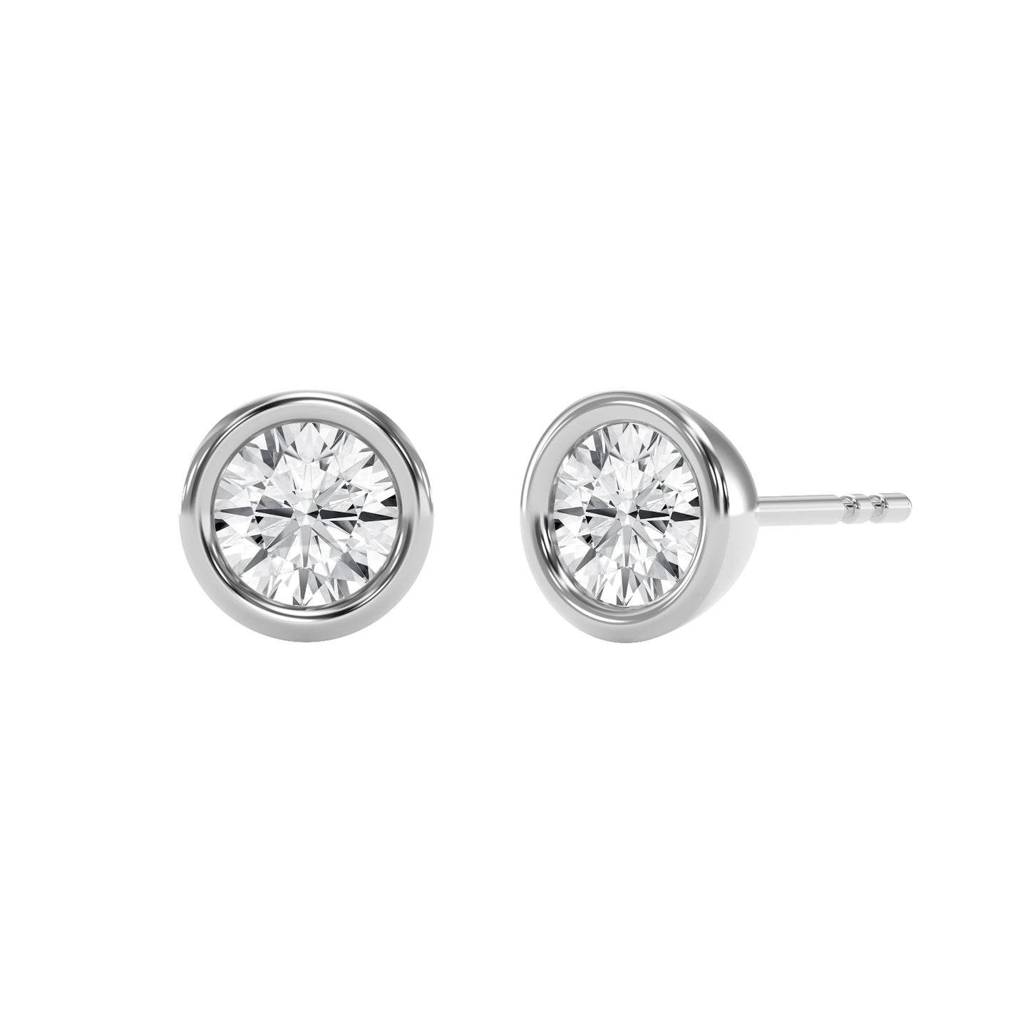 Bezel Brilliance Round Shape Earring Studs