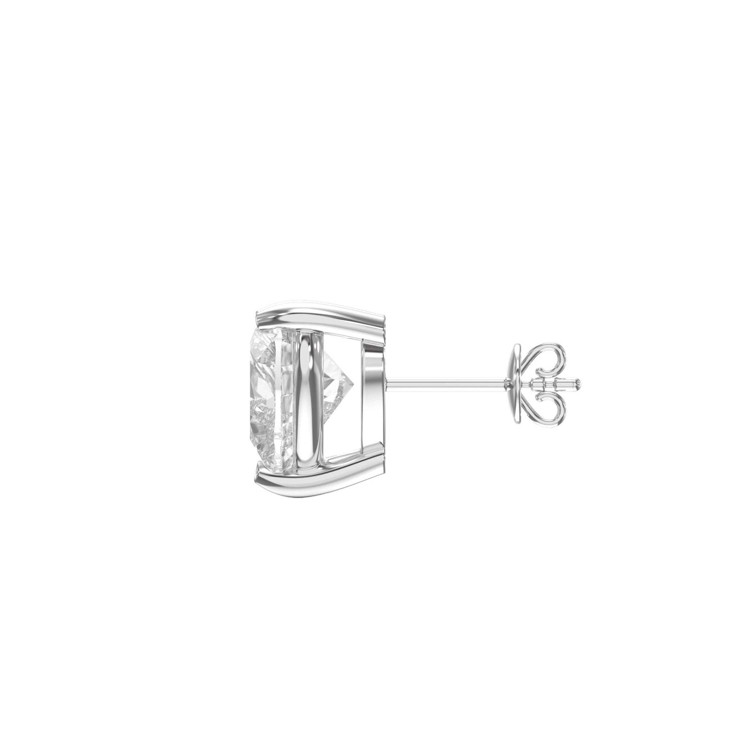 3-Prong Heart Cut Diamond Stud Earrings