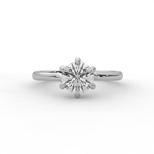 Classic Round Cut Diamond Solitaire Engagement Ring