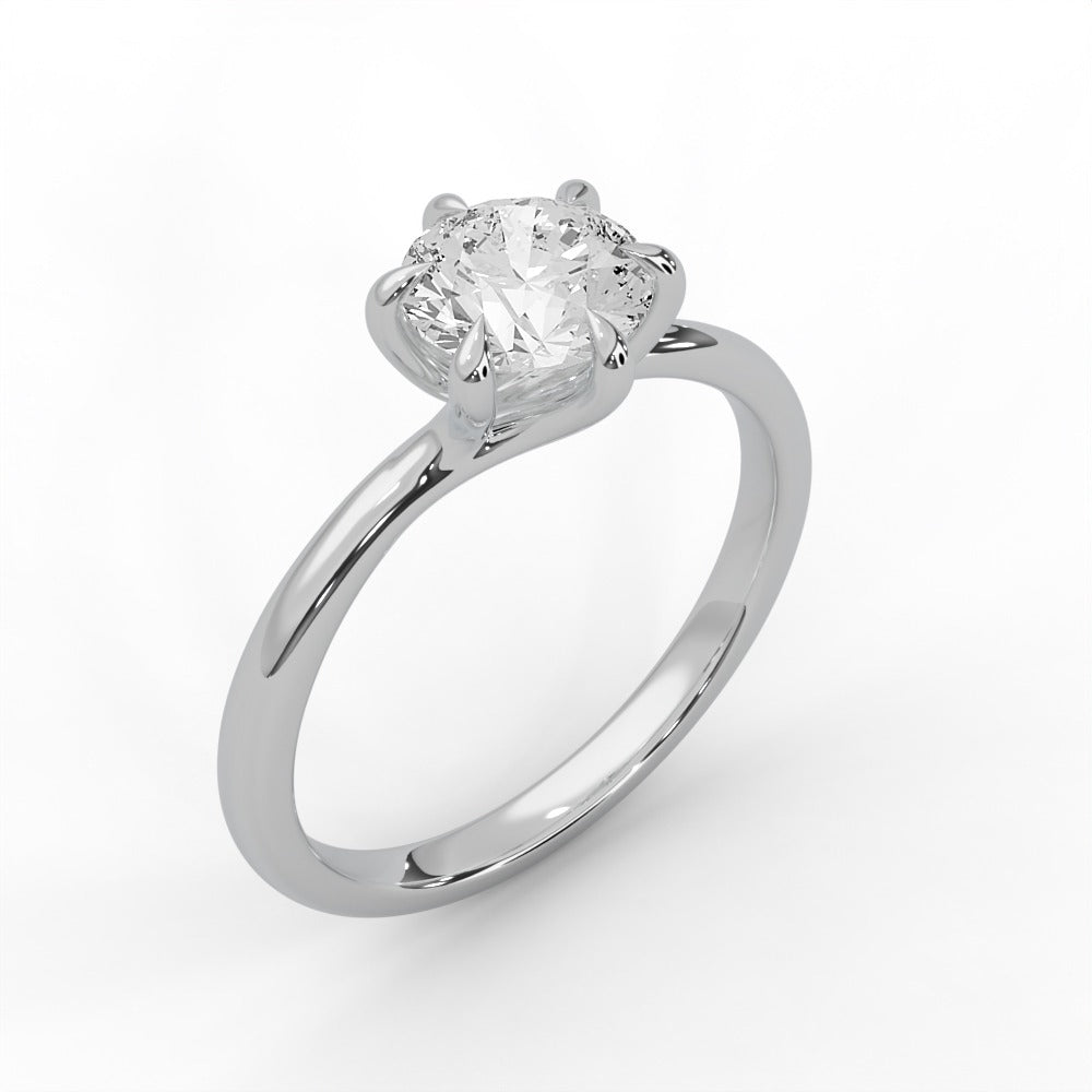 Classic Round Cut Diamond Solitaire Engagement Ring