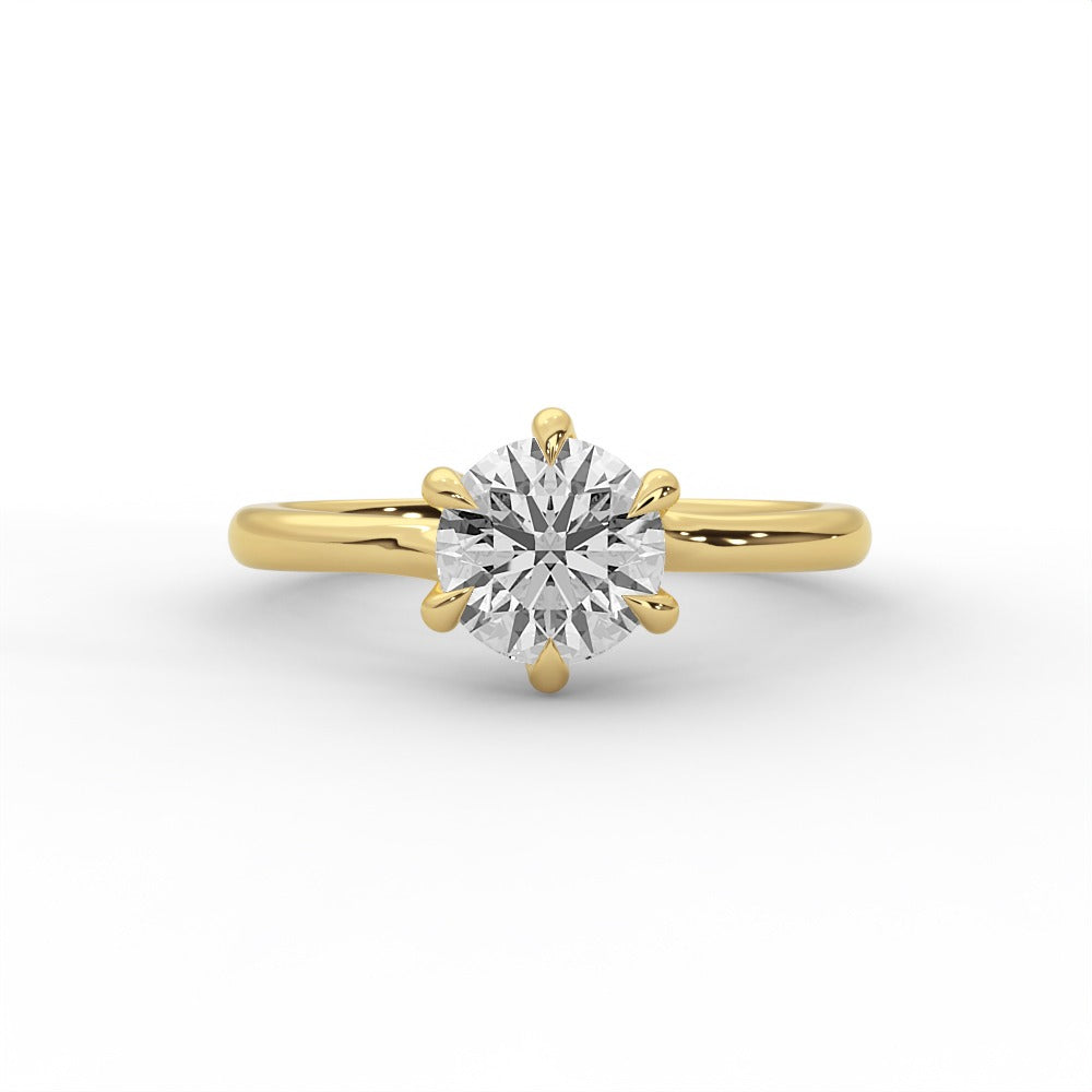 Classic Round Cut Diamond Solitaire Engagement Ring