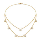 Double-Layer Round Diamond Bezel Fashion Necklace
