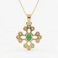Elegant Round Diamond Floral Pendant Necklace