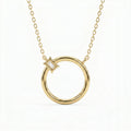 Circle Design Diamond Pendant Necklace