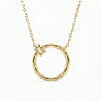 Circle Design Diamond Pendant Necklace