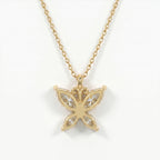 Butterfly Design Marquise Diamond Pendant Necklace