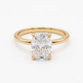 Elongated Long Cushion Cut Lab Diamond Engagement Ring