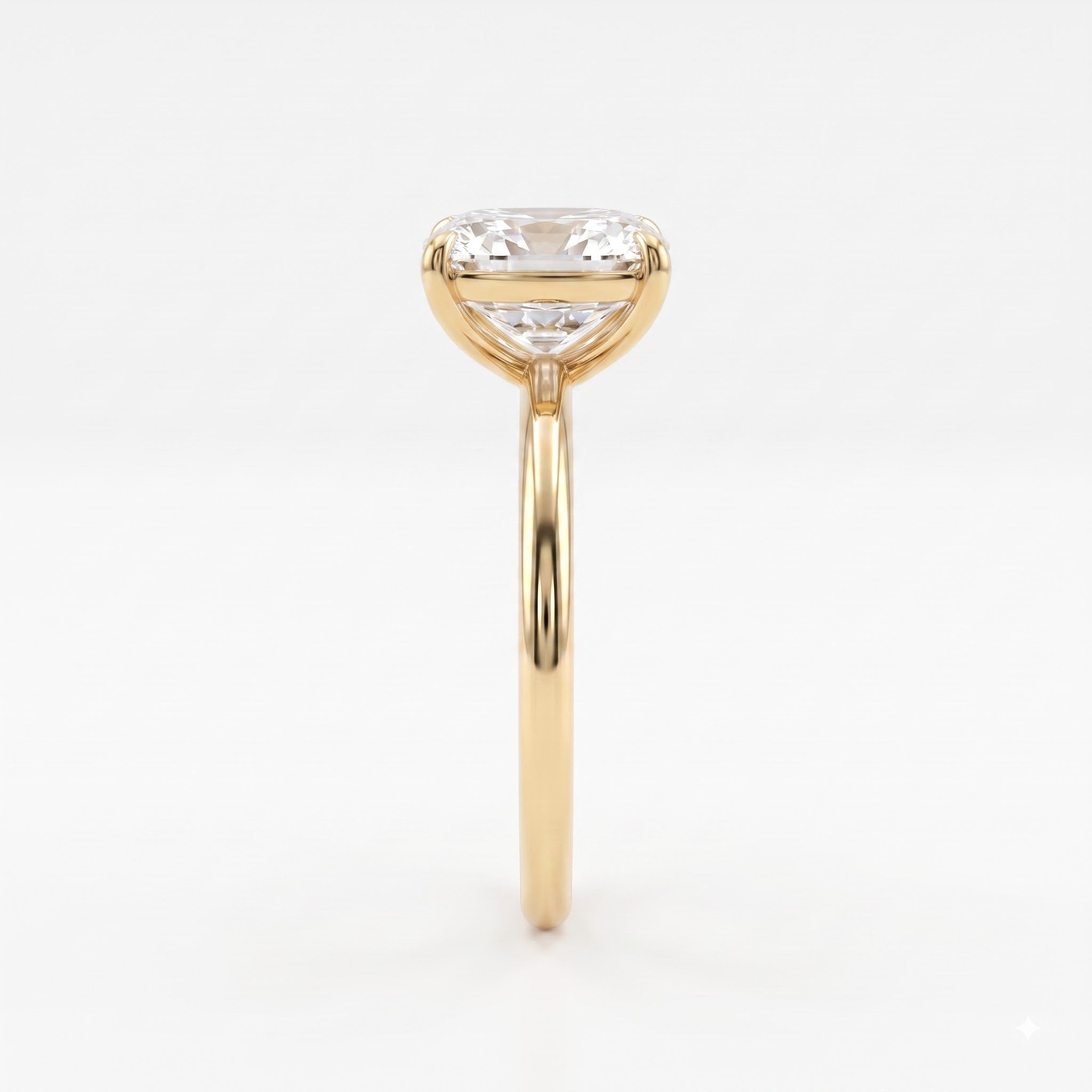 Elongated Long Cushion Cut Lab Diamond Engagement Ring