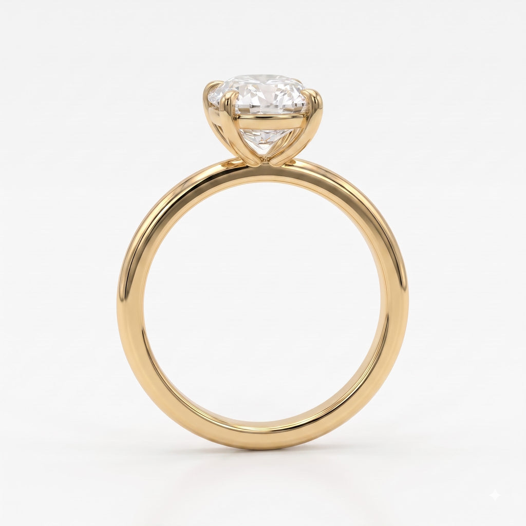 Elongated Long Cushion Cut Lab Diamond Engagement Ring