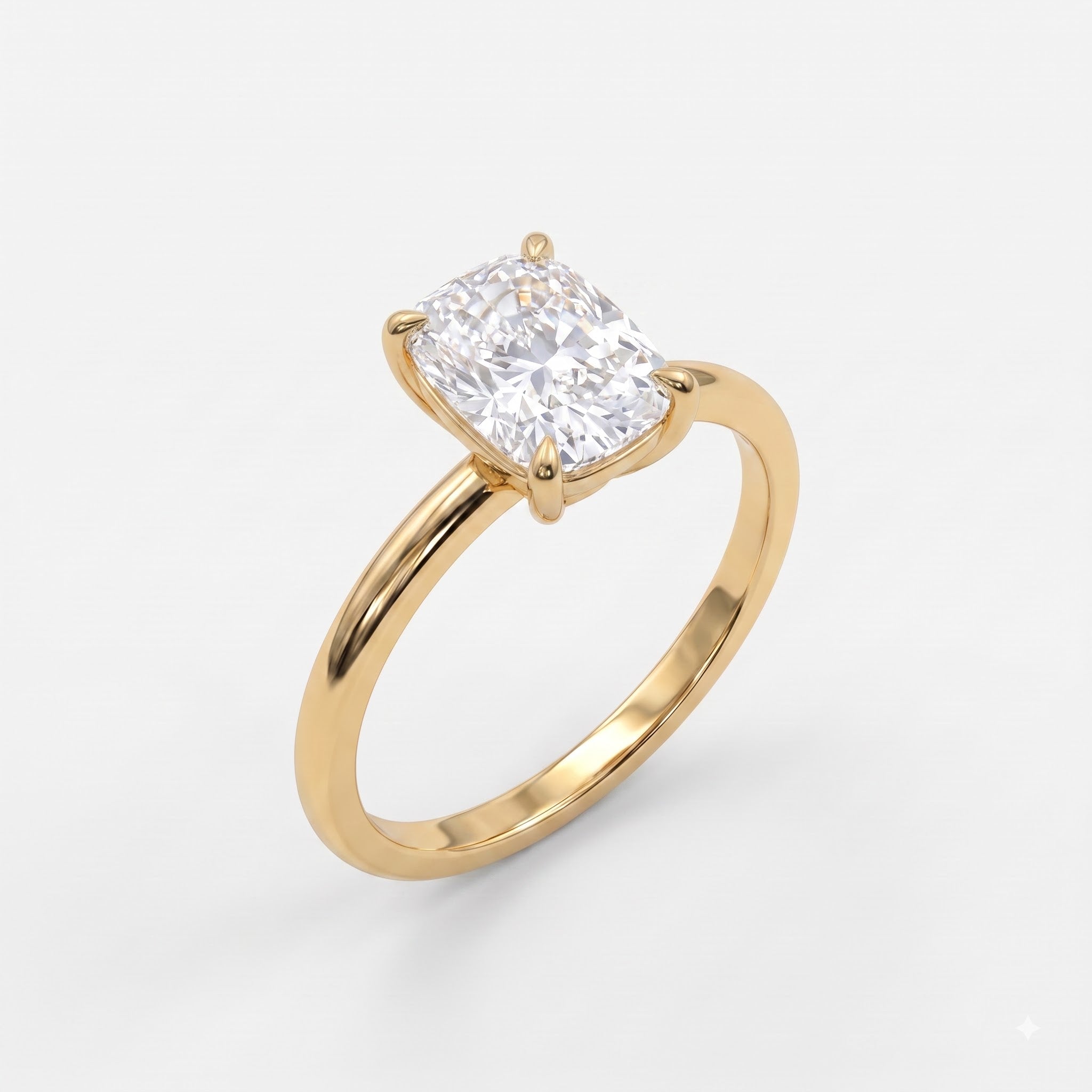 Elongated Long Cushion Cut Lab Diamond Engagement Ring