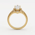 Luxurious Regal Filigree Marquise Diamond Vintage Ring