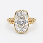 Luxury Celestia Timeless long Cushion Cut Diamond Solitaire Ring