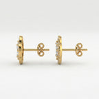Luxury floral diamond earrings presented in elegant jewelry gift box with premium packaging detail