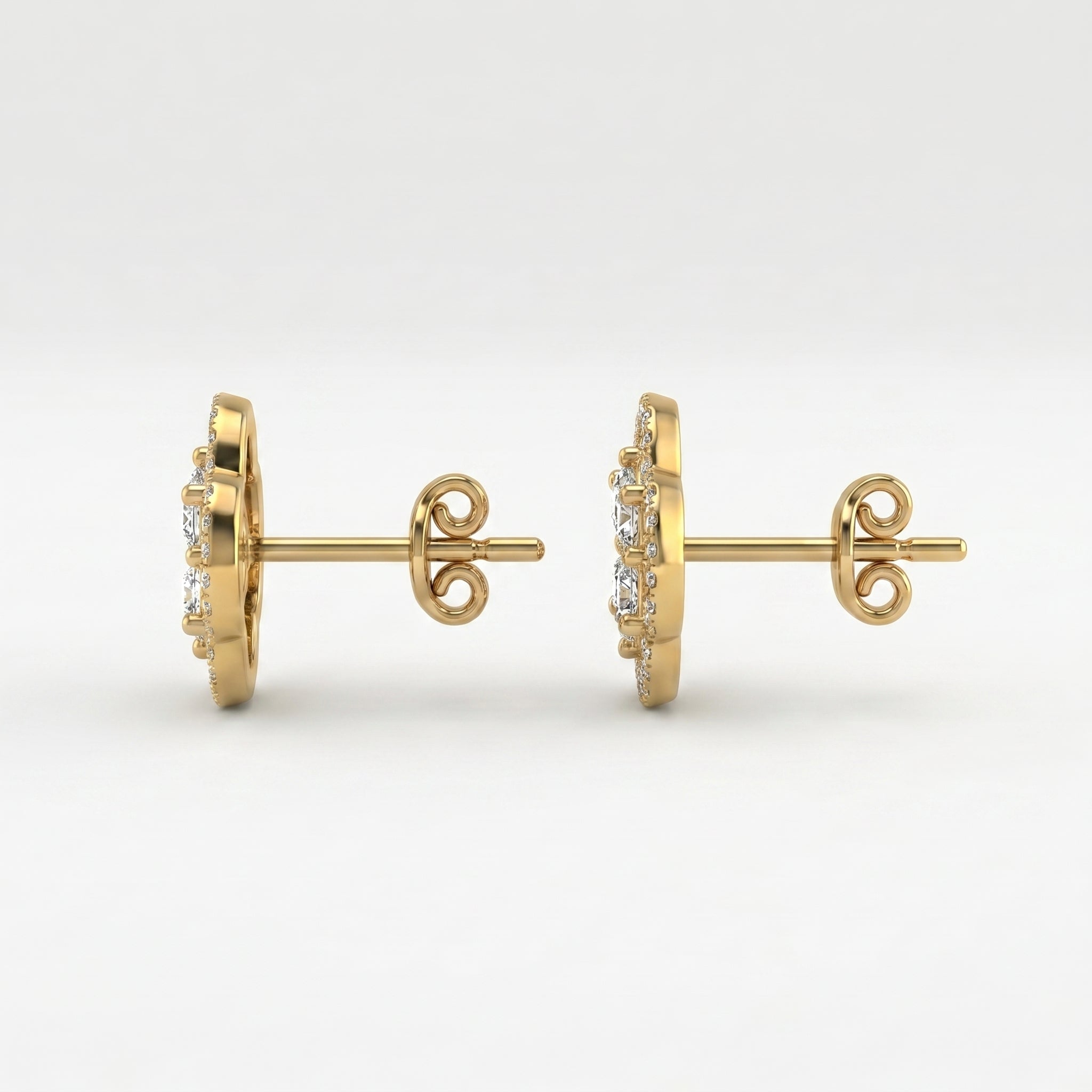 Luxury floral diamond earrings presented in elegant jewelry gift box with premium packaging detail