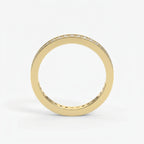 Yellow gold diamond eternity band with channel-set round diamonds, luxury wedding ring with polished finish