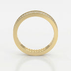 Luxury yellow gold diamond eternity band with pavé-set round diamonds, premium wedding and anniversary ring.