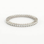 Front view of diamond eternity wedding band featuring round brilliant diamonds in a full eternity setting
