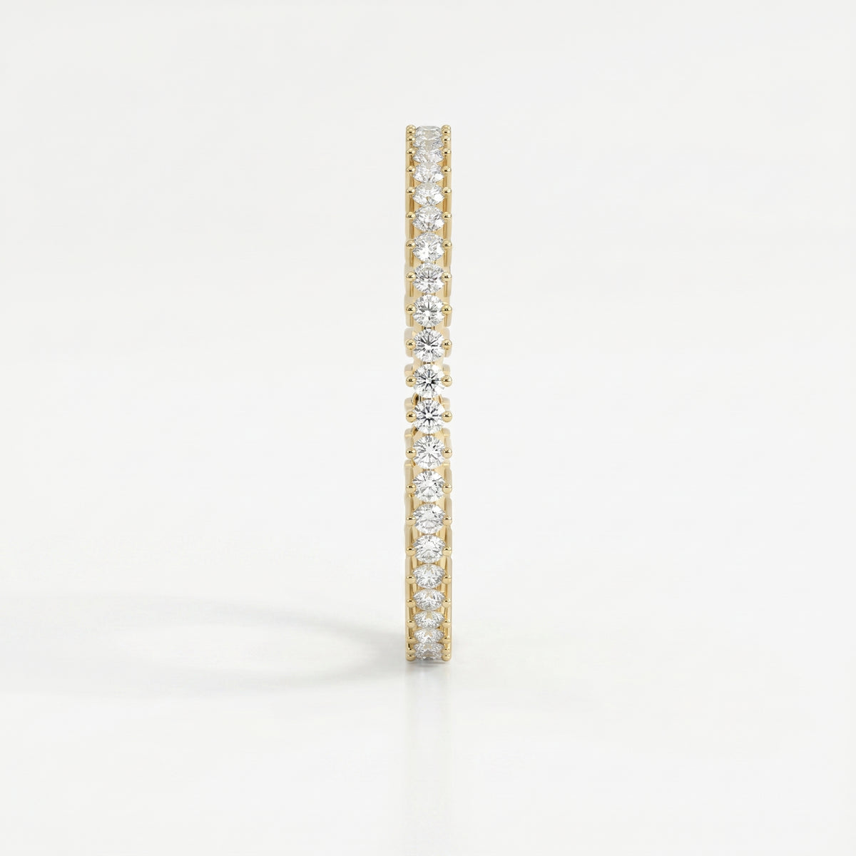 Diamond eternity ring in yellow gold with round brilliant diamonds, luxury wedding band with full-circle sparkle