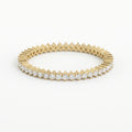 Yellow gold diamond eternity ring with round brilliant diamonds, luxury stackable wedding and anniversary band