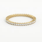 Yellow gold diamond eternity ring with round brilliant diamonds, luxury stackable wedding and anniversary band