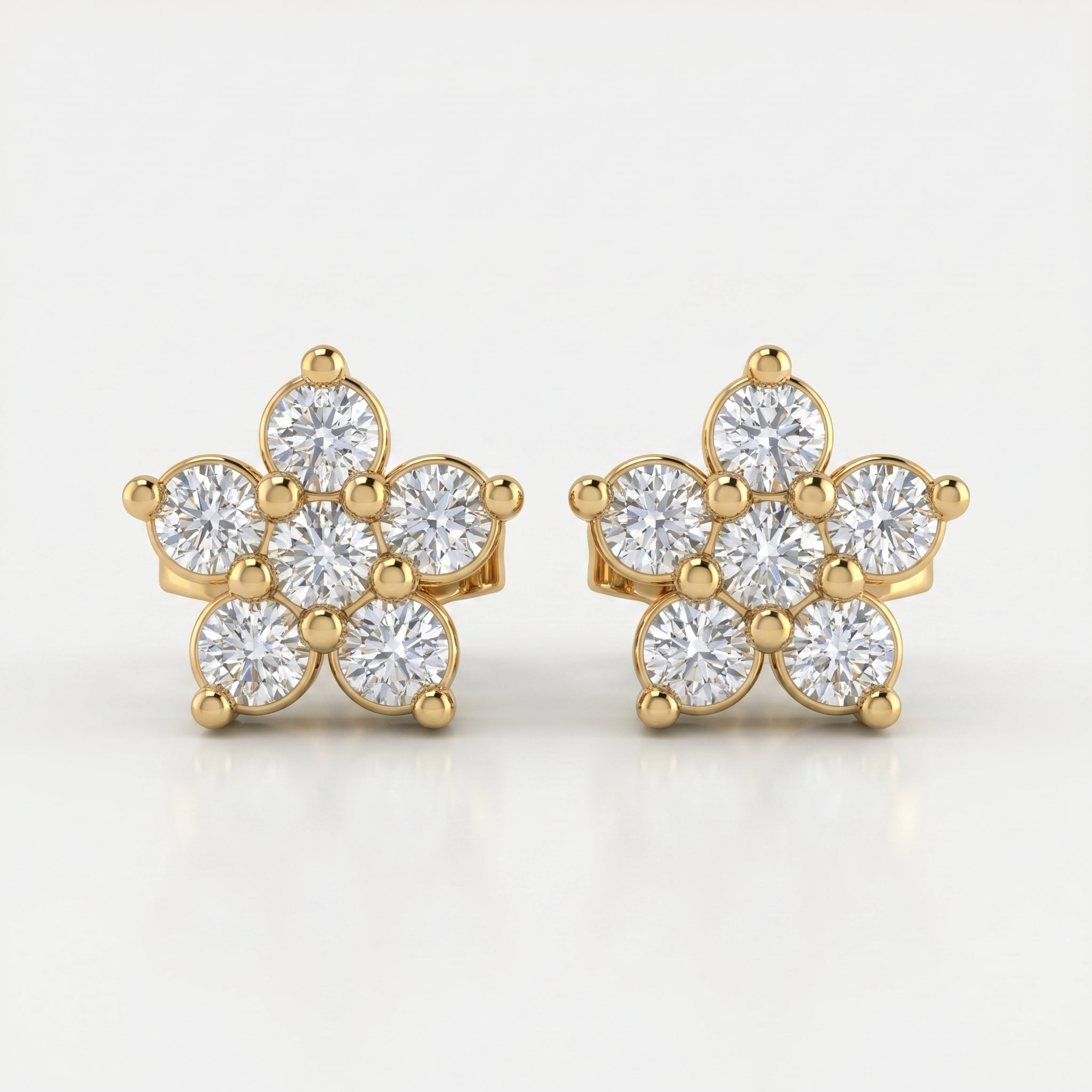 Luxury floral diamond earrings displayed in premium gift box for elegant jewelry gifting presentation