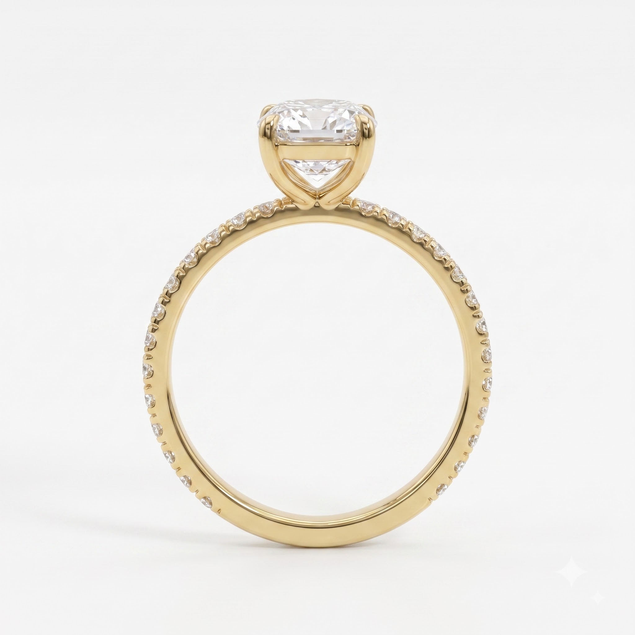 Elongated Radiant Cut Lab Diamond Engagement Ring
