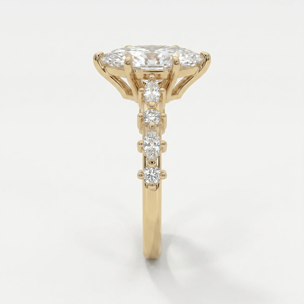 Dutch Marquise Cut Lab Grown Diamond Engagement Ring