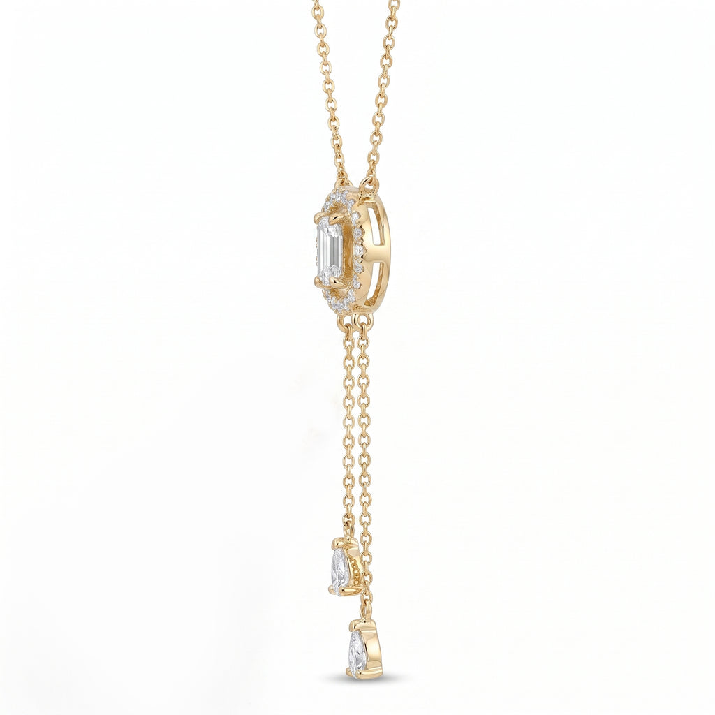 Emerald Cut Lab Grown Diamond Pendant Necklace