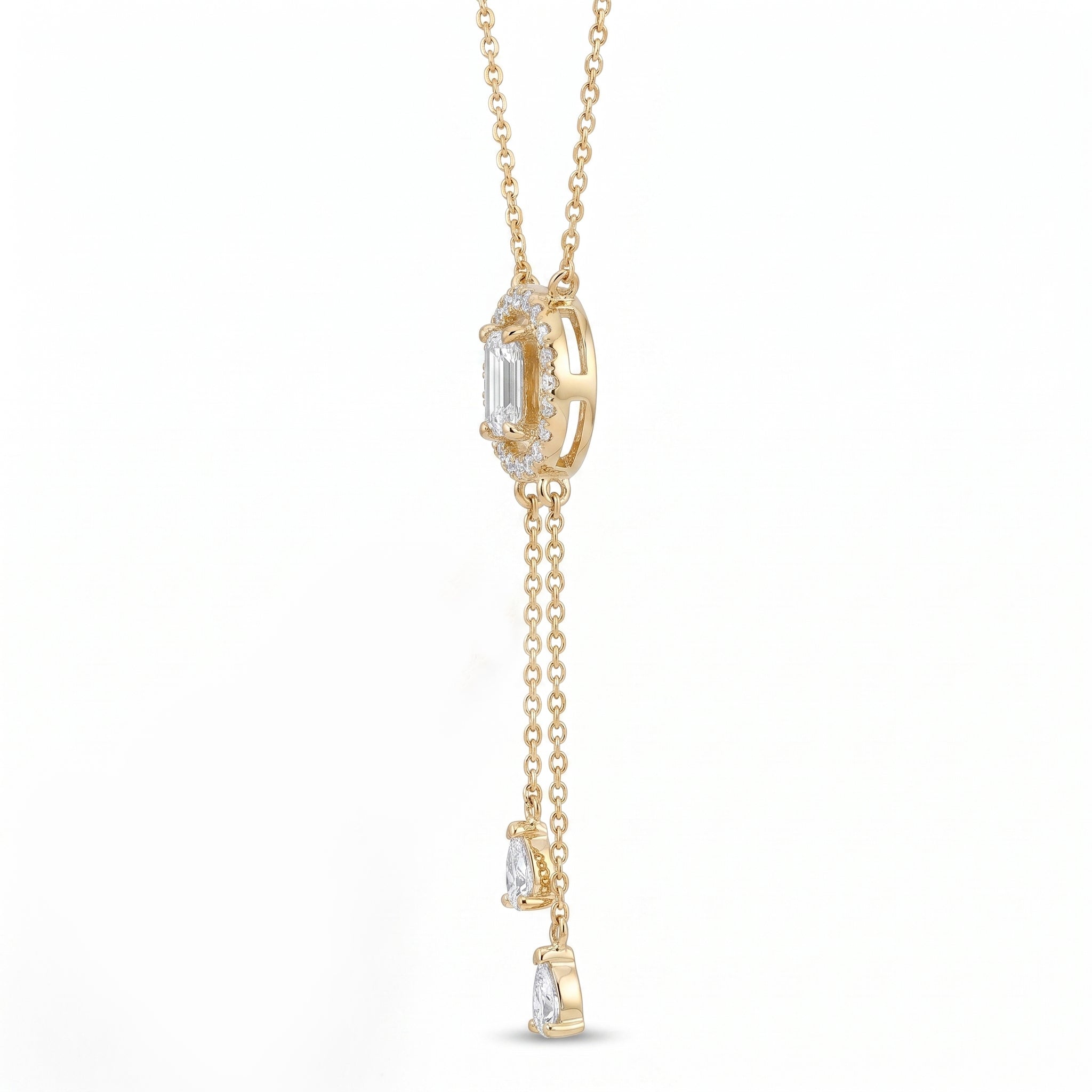 Emerald Cut Lab Grown Diamond Pendant Necklace