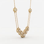 Elegant Round Brilliant Halo Design Fashion Necklace