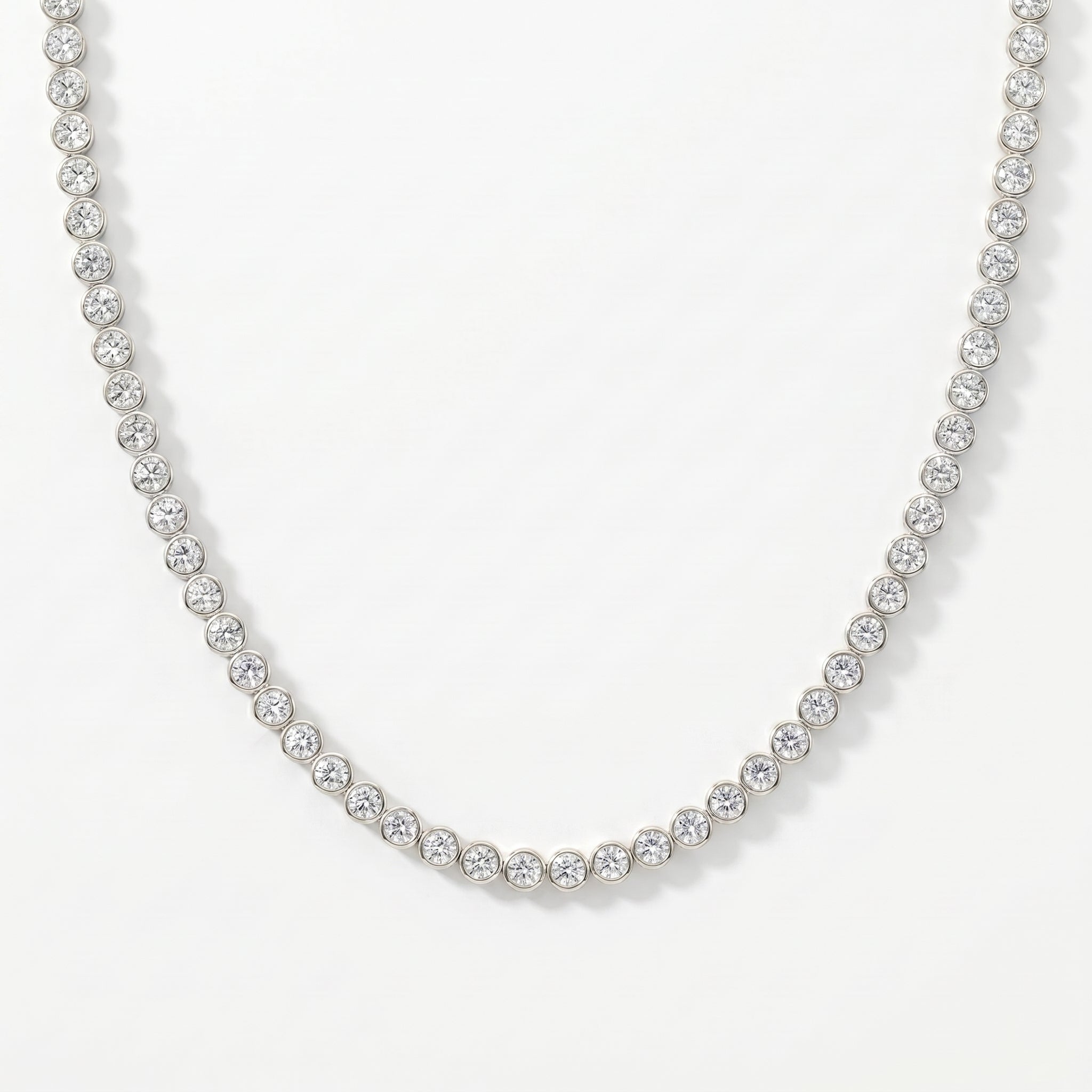 Round Shape Diamond Tennis Necklace